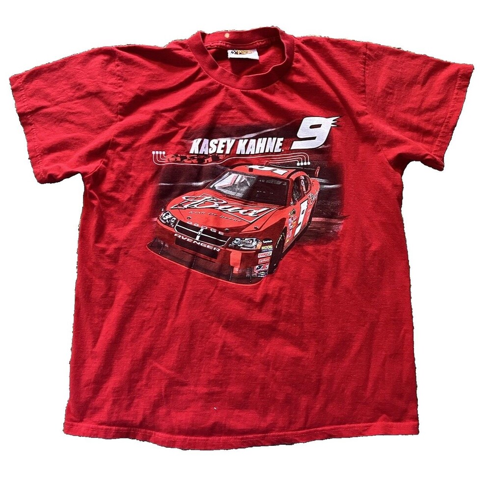 Kasey Kahne Winners Circle Shirt Red Budweiser Double Sided Tee Adult Large